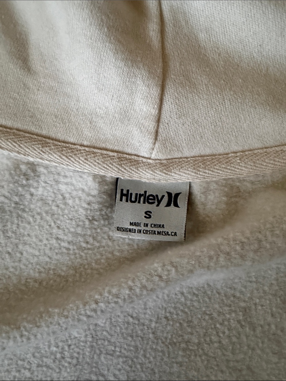 Hurley Cream Zip-Up Hoodie bwith Surf Patch - Picture 13 of 13
